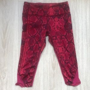 Red Snakeskin Print Lululemon Leggings.